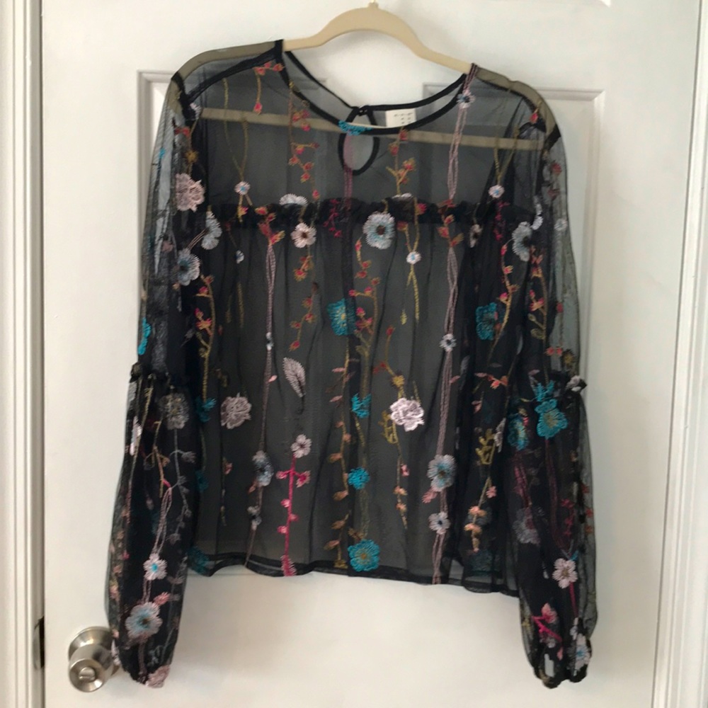 A new day women’s sheer floral blouse xxl